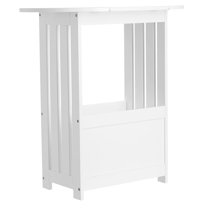 Side Table with Drop Leaf Top and Magazine Holder - 24"H