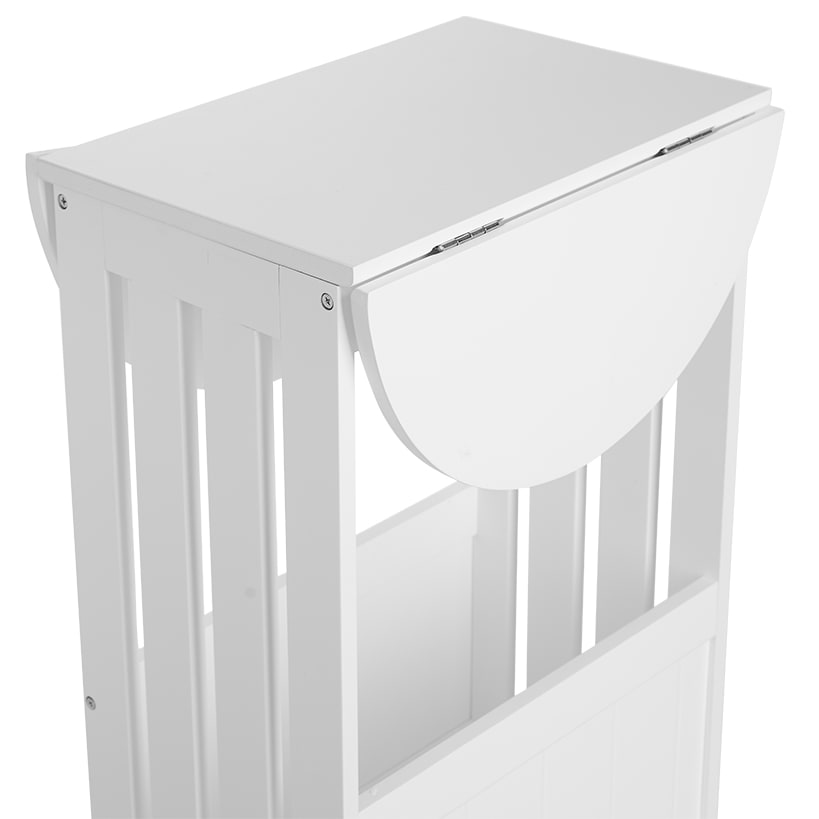 Side Table with Drop Leaf Top and Magazine Holder - 24"H