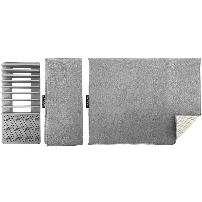 Frigidaire Dish Drying Mat with Dish Rack - Machine Washable