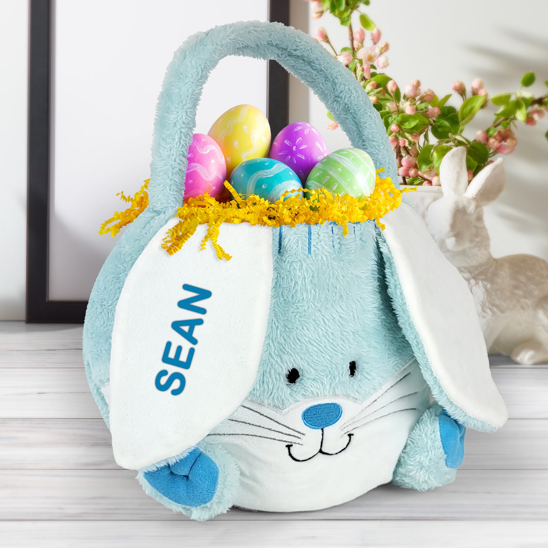 Personalized Embroidered Easter Bunny Basket