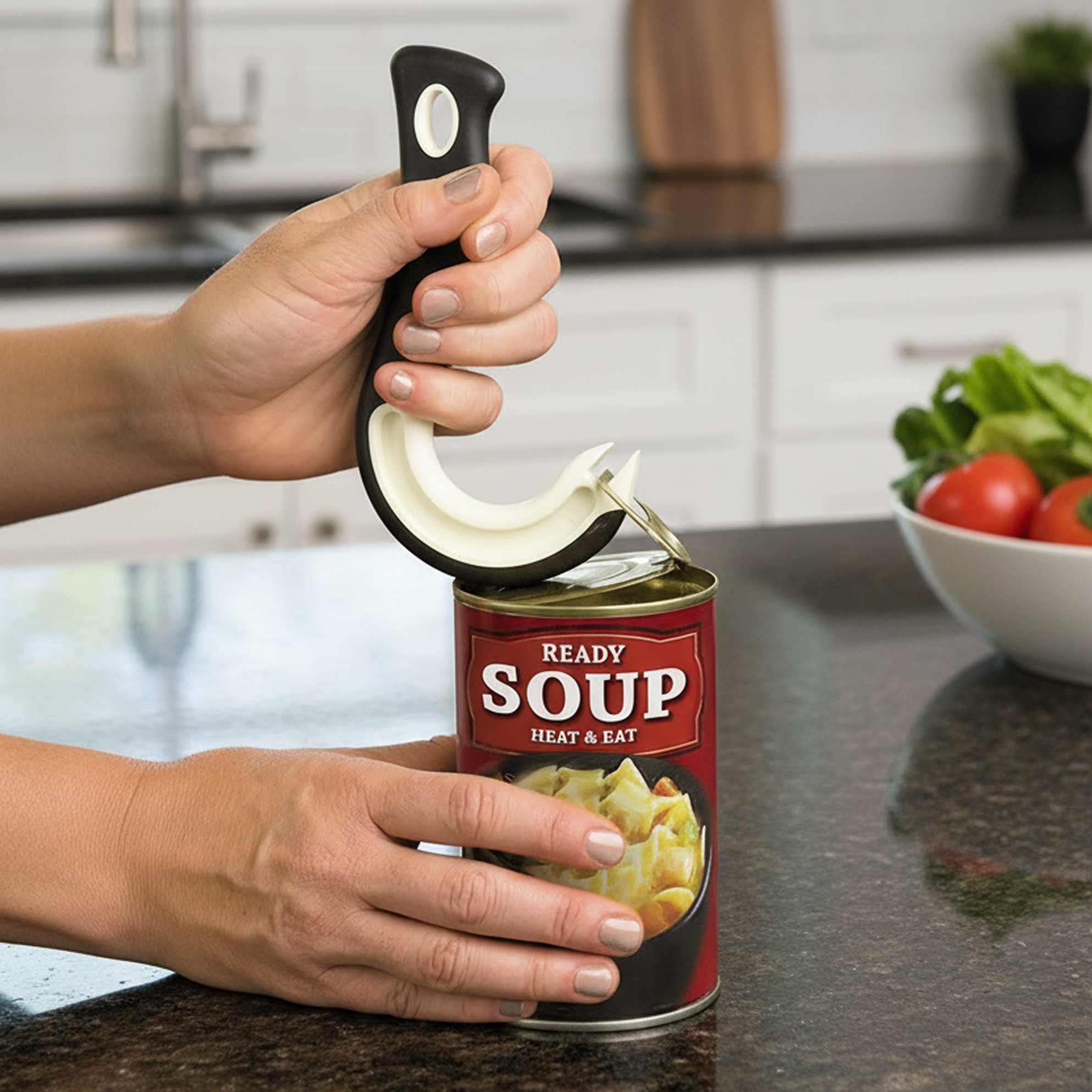 Easy Open J-Shaped Can Opener