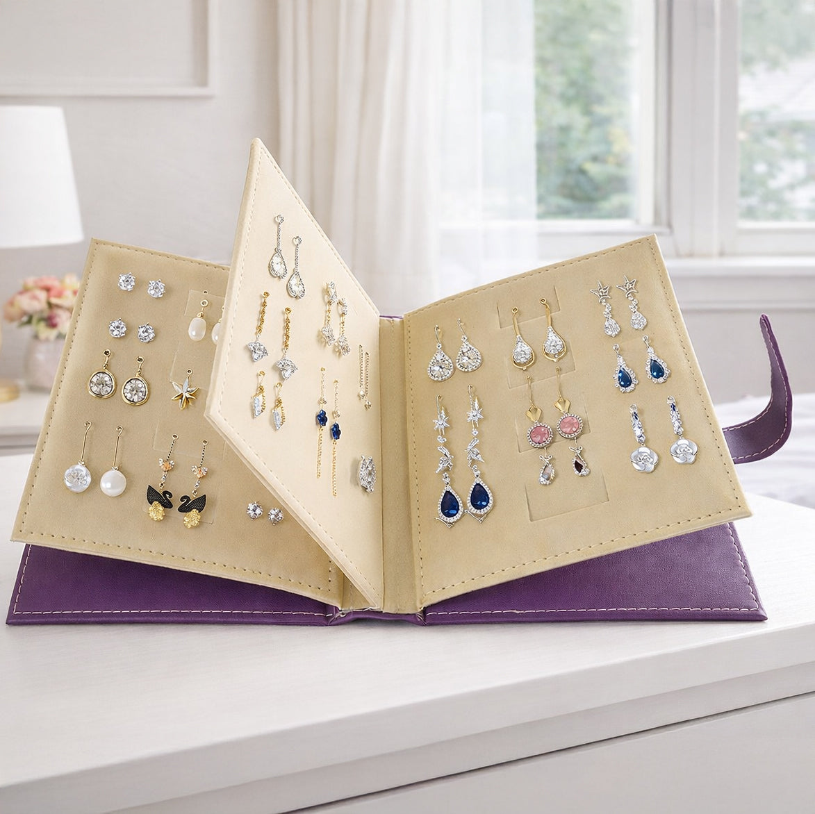 Earring Organizer Book Portable Earring Holder 36 Pairs