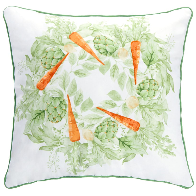 Spring Embroidered Decorative Pillow with Lamb