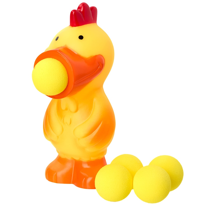 Easter Character Ball Popper Toy With 5 Foam Balls Bunny Or Chicken