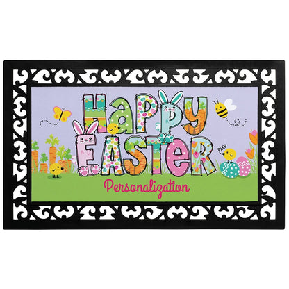 Personalized Easter Doormats with Rubber Frame