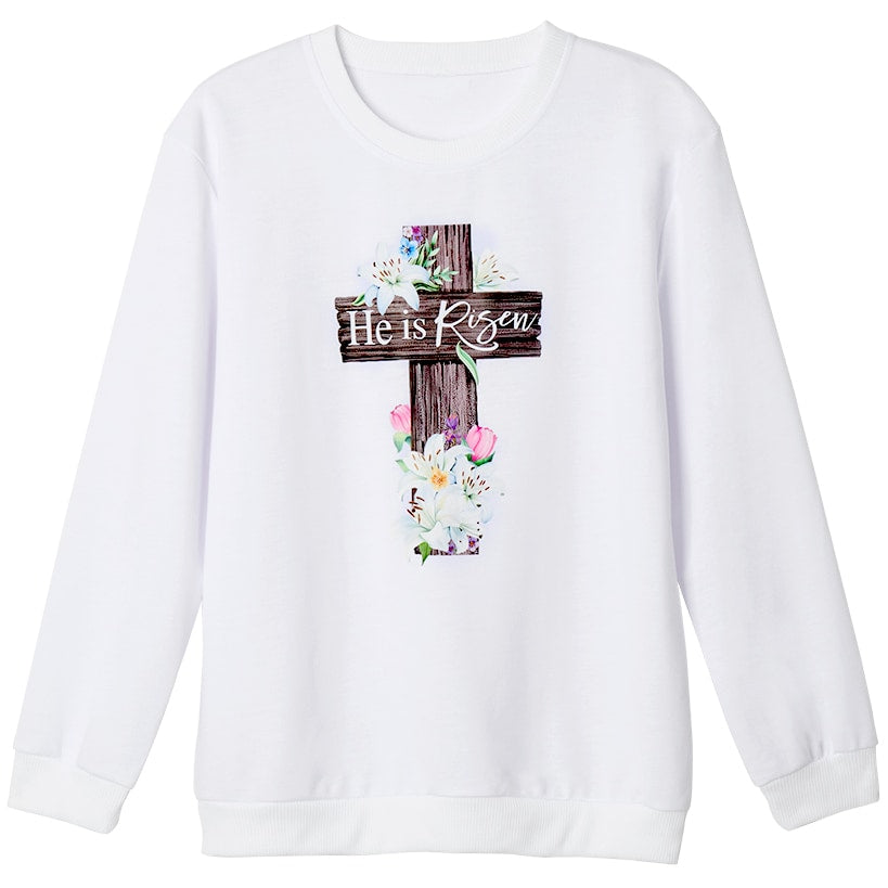 Easter He Is Risen Cross Sweatshirt#select-size_3x