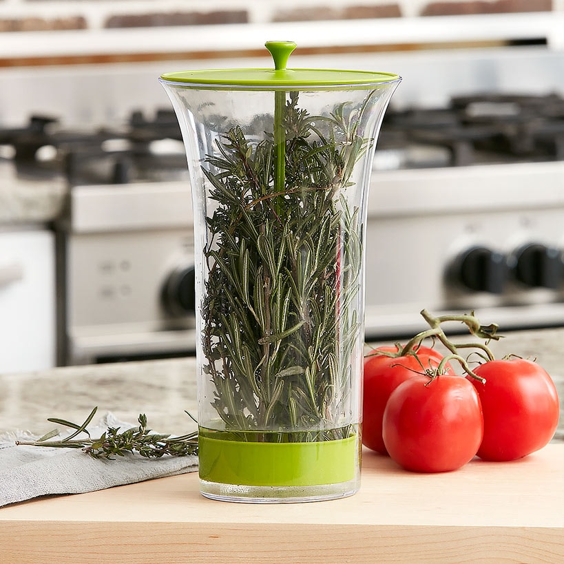 Easy-Pull Kitchen Herb Saver Storage for Refrigerator