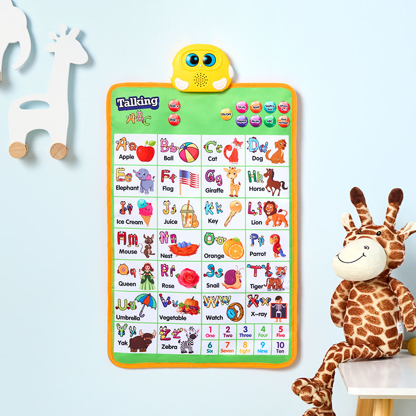 Educational Wall Chart - Learn the Alphabet, Numbers, with Sound Features#select-color_green