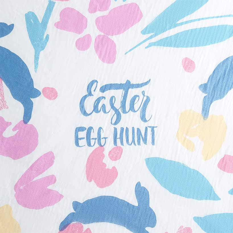 Easter Vinyl Round Easy Fit Elastic Stretch Tablecloth