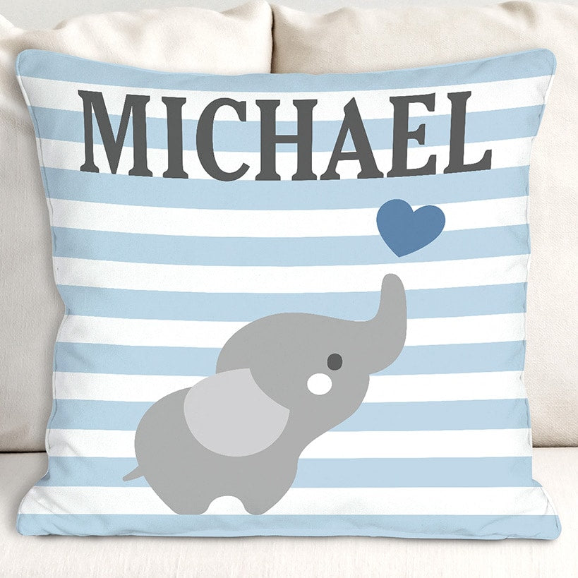 Personalized Baby Elephant Throw Pillow