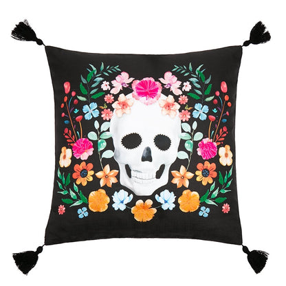 El Dia de Los Muertos Embroidered Decorative Pillow