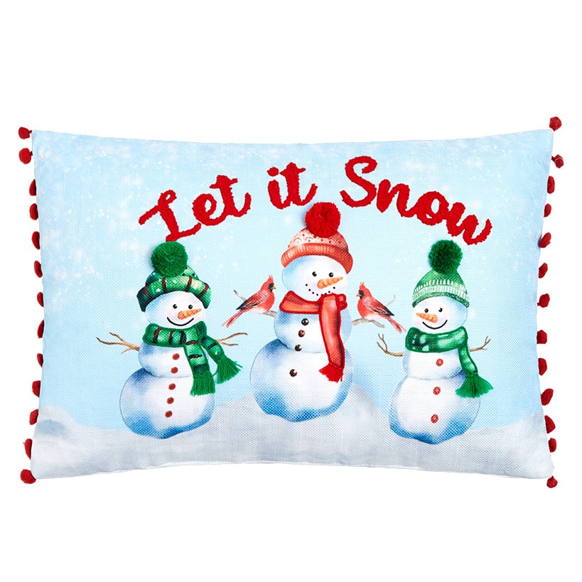 Happy Holidays Embroidered Accent Pillow