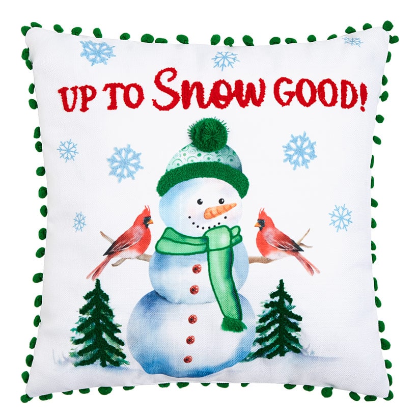 Happy Holidays Embroidered Accent Pillow