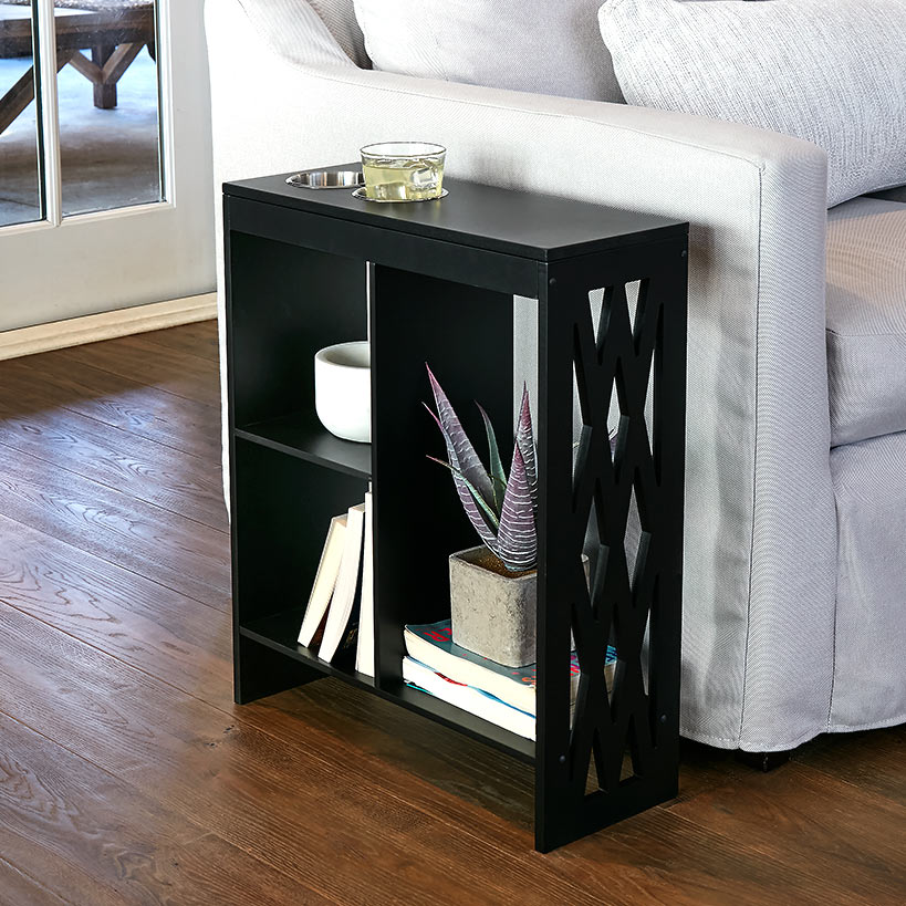 Decorative End Table with Drink Holder#select-item_black