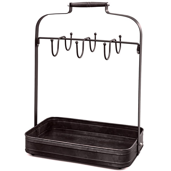Farmhouse Coffee Mug Rack Tray Kitchen Organizer Decor Black | The ...