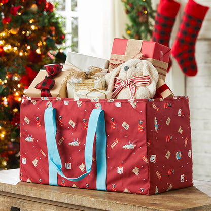 Festive Holiday Household Utility Tote Bag with Handles