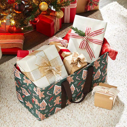 Festive Holiday Household Utility Tote Bag with Handles