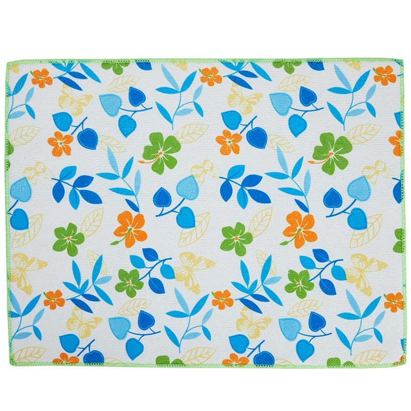 Dish Drying Mat Absorbent Kitchen Counter Mat Floral