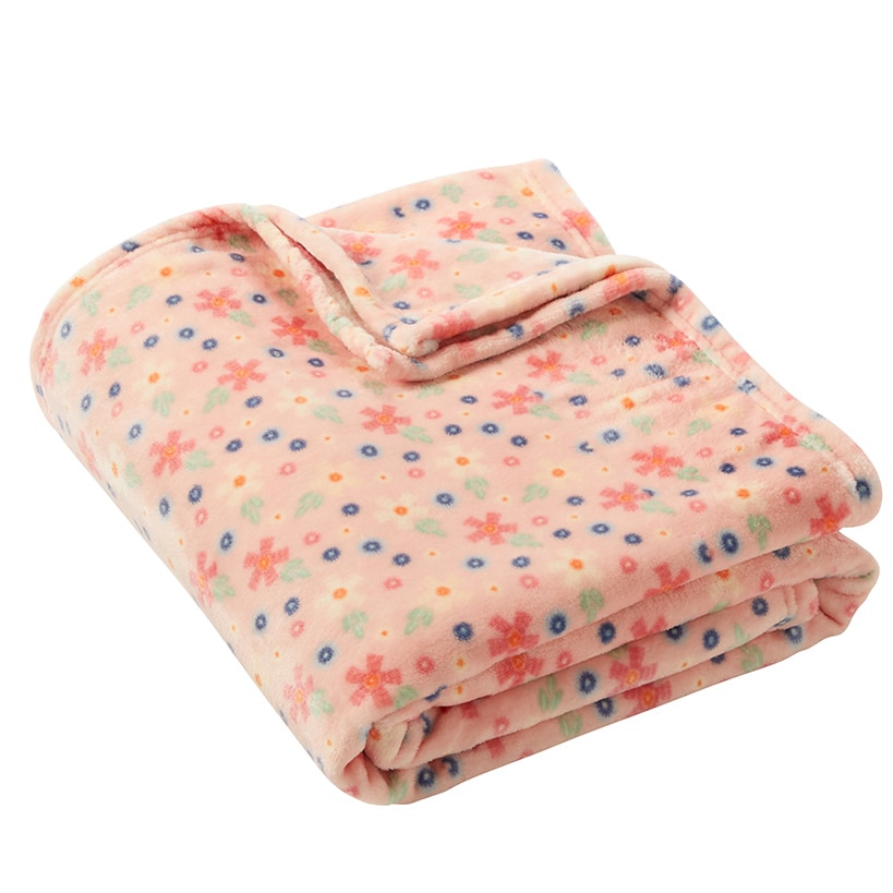 Floral Plush Printed Throw