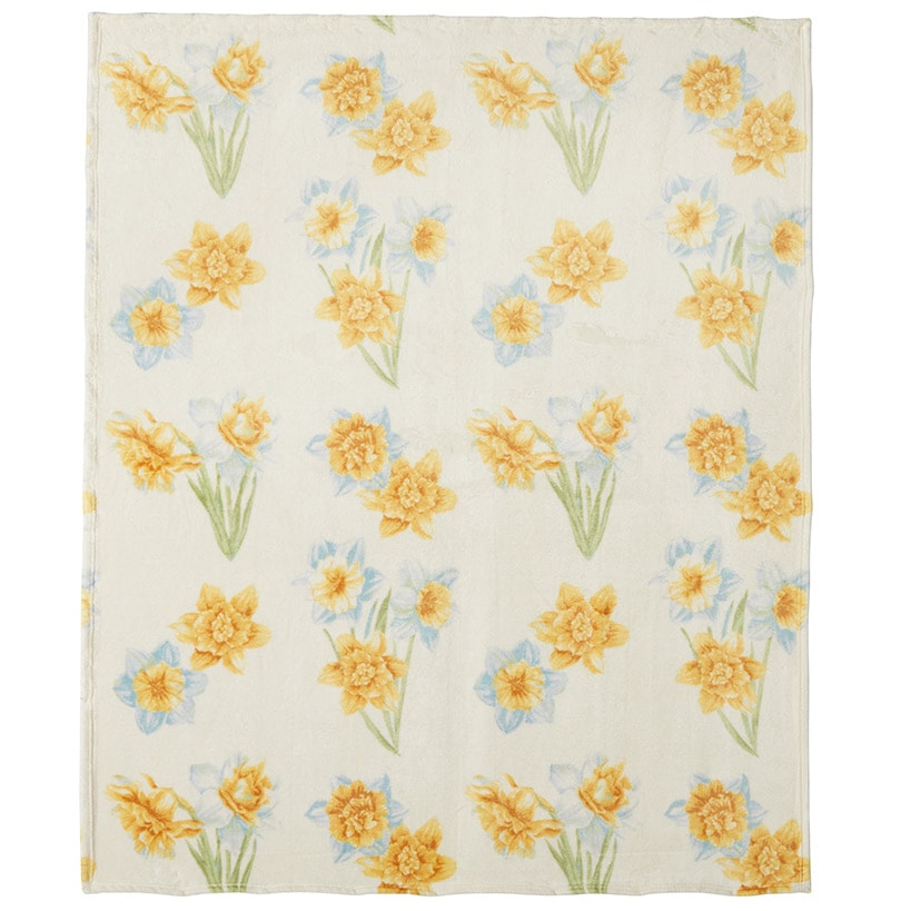 Floral Plush Printed Throw#select-color_yellow