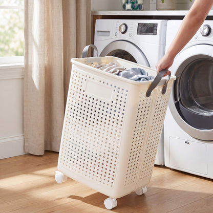 Foldable Laundry Basket with Wheels