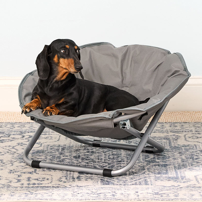 Pet Moon Chair Bed Foldable Indoor Outdoor Elevated Adjustable Height#select-color_gray