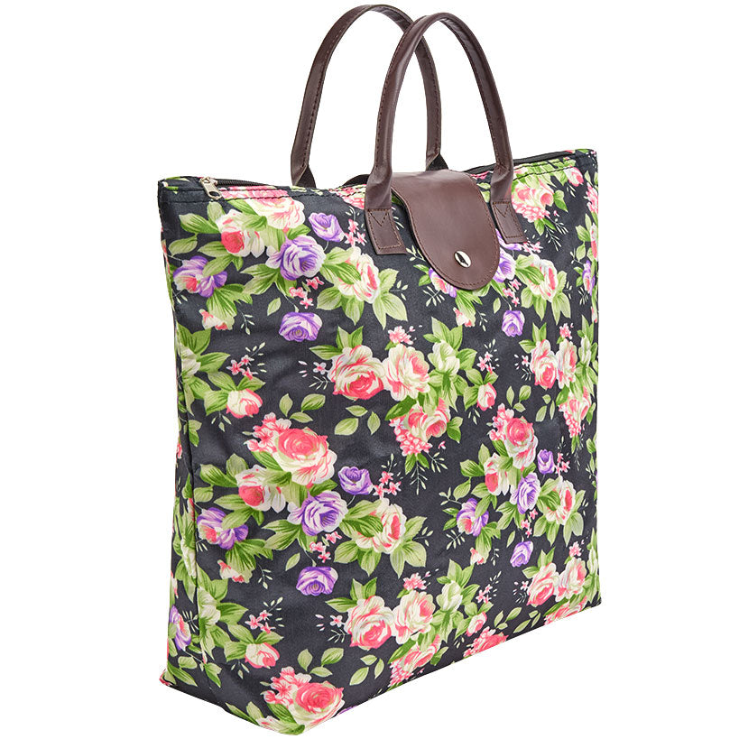 Folding Tote Bag with Zipper#select-item_floral