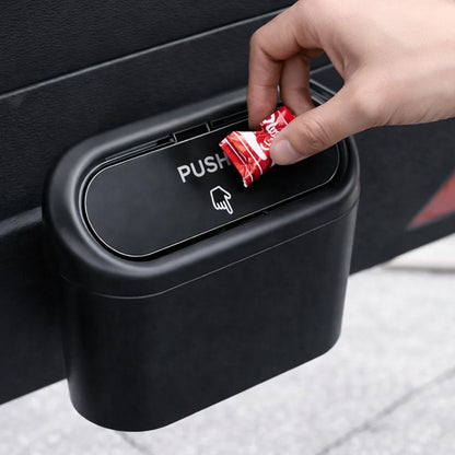 Black Waterproof Leakproof Car Trash Bin with Clip
