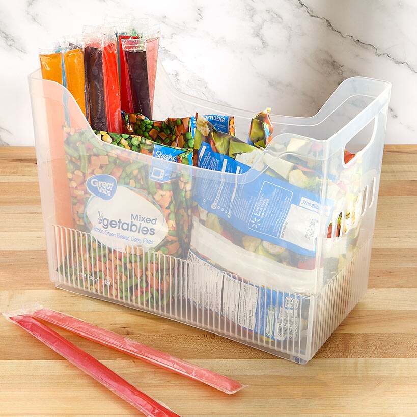 Kitchen Freezer Clear Organizer Bin Multi-Purpose Storage Containers