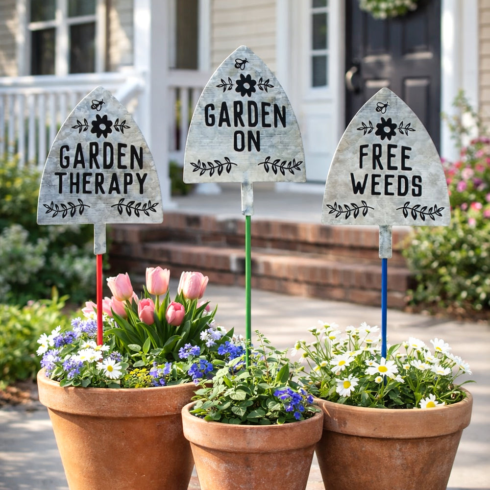 Humorous Shovel Garden Stakes - Set of 3 | The Lakeside Collection