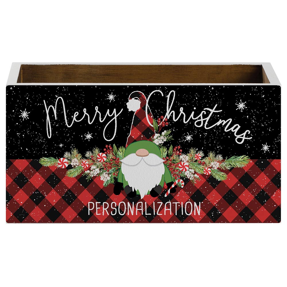 Personalized Gnome Buffalo Check Storage Box