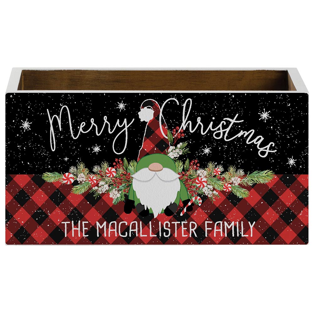 Personalized Gnome Buffalo Check Storage Box