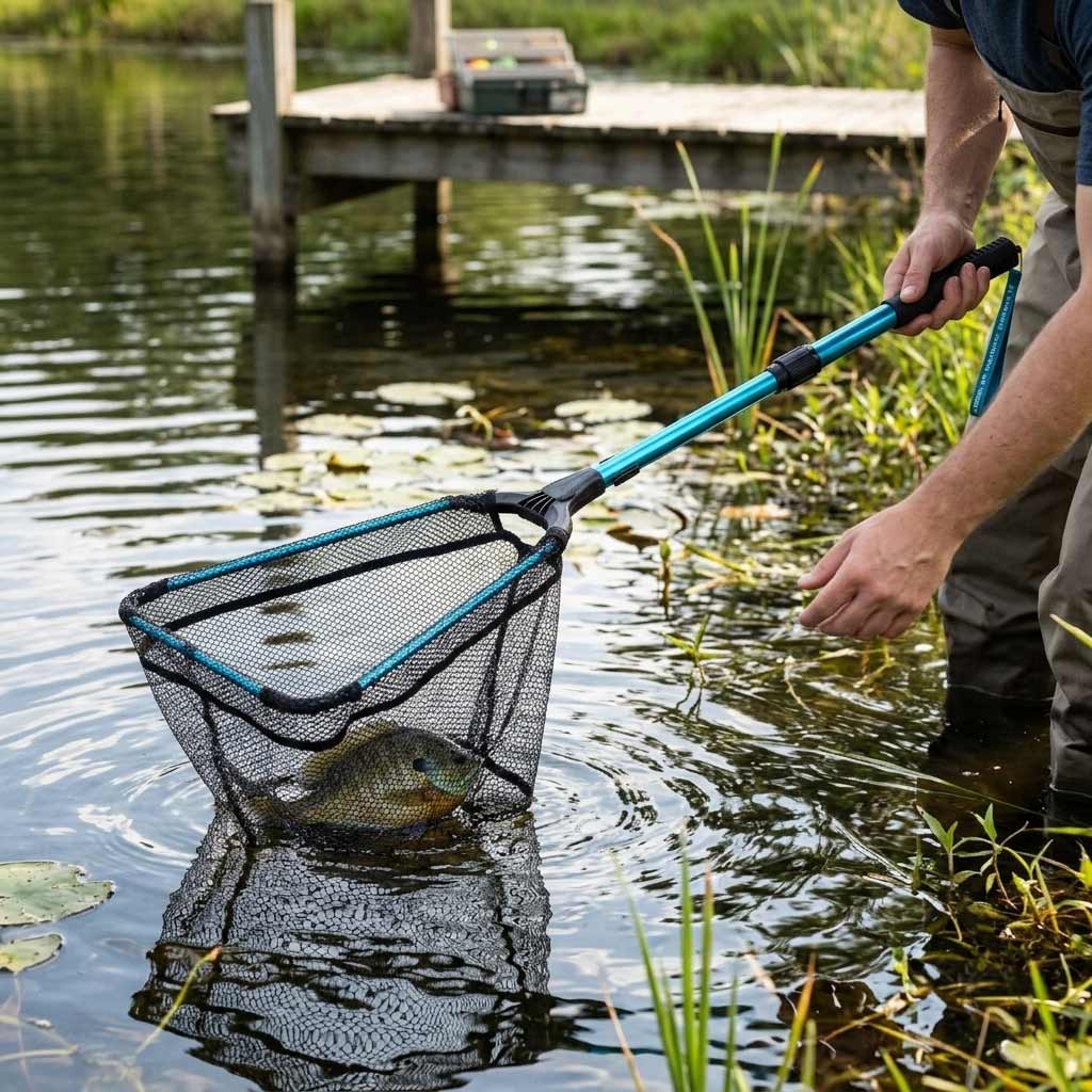 Portable Fishing Net - Foldable, Durable, Lightweight and Easy to Use