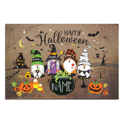 Personalized Halloween Spooky Gnome Family Doormat