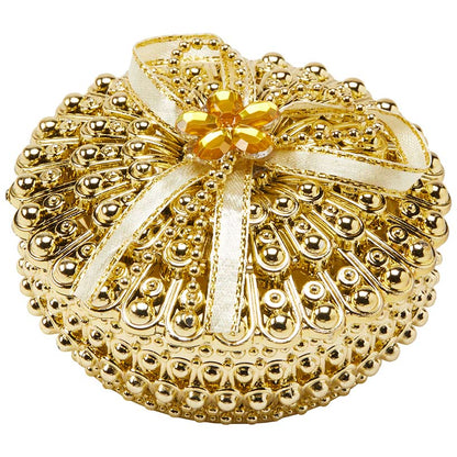 Jewelry Box Small Trinket Box Organizer Round Gold