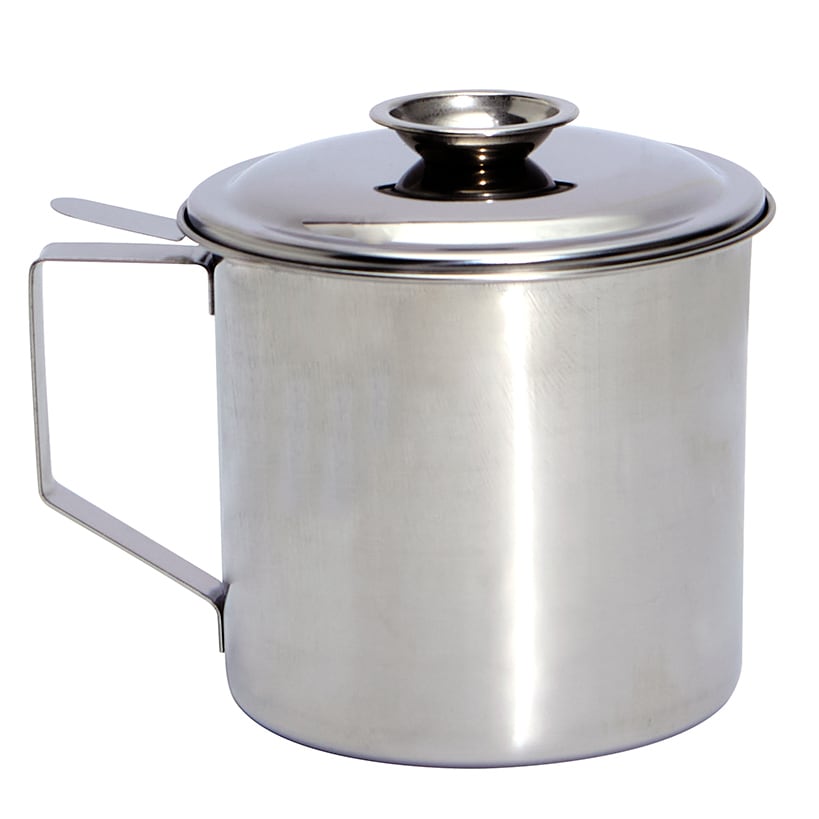 Grease Container with Removable Strainer Stainless Steel