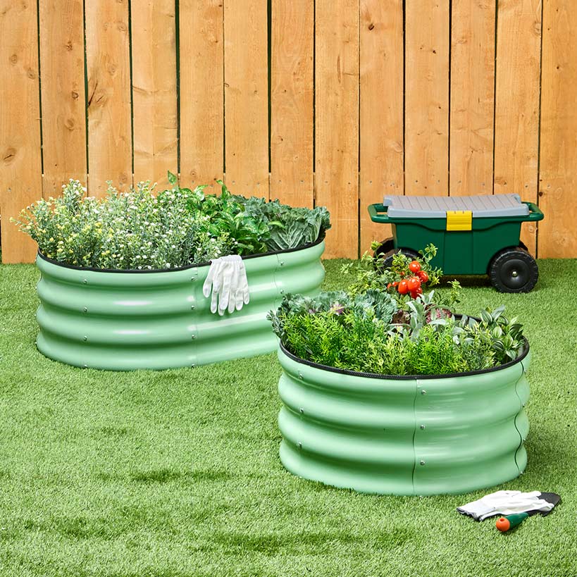 Green Oval Garden Raised Bed Kit