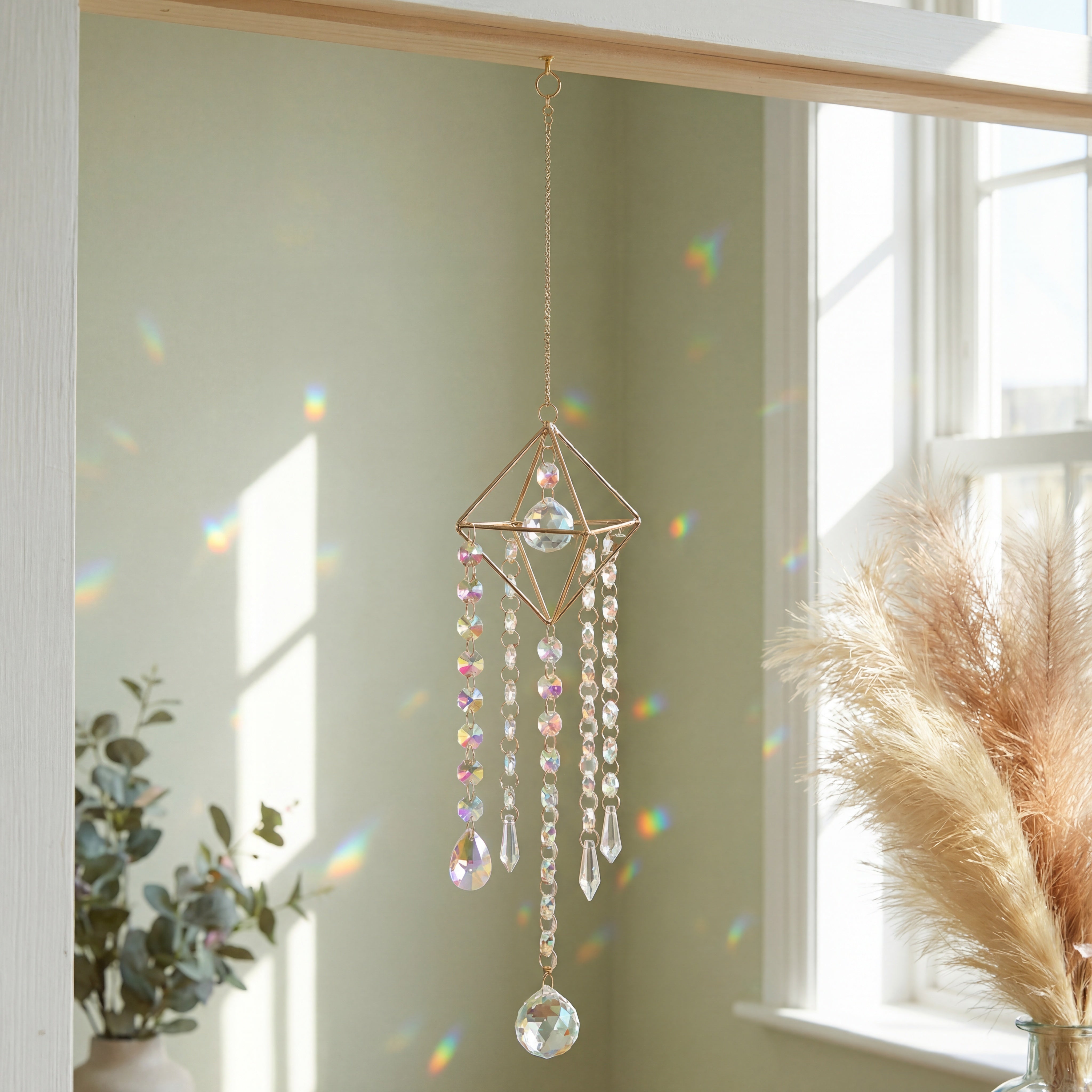 Glass Hanging Suncatcher- Decorative Art Glass Window Decor
