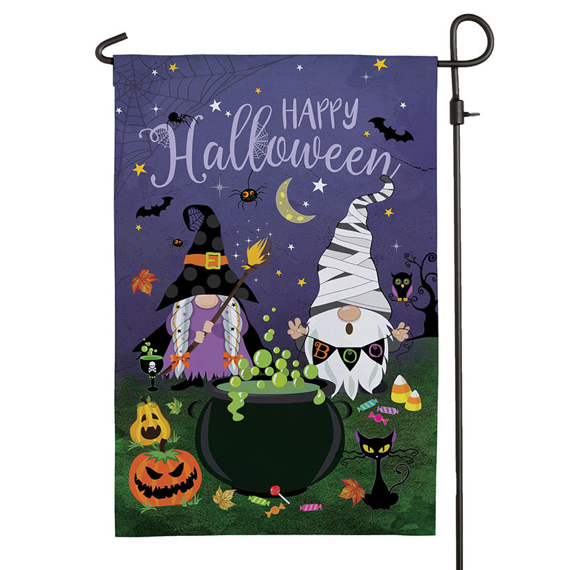 Personalized Halloween Gnome Garden Flag
