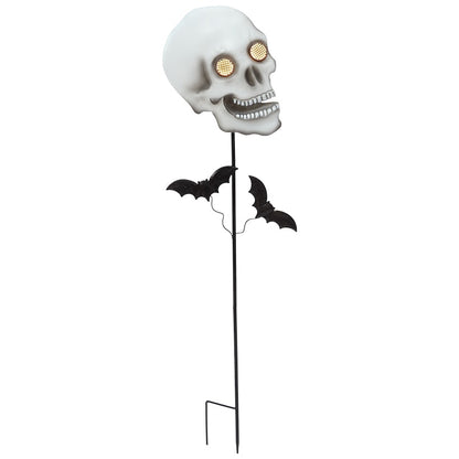 Halloween Stake Animated Skull Or Jack-o'-Lantern