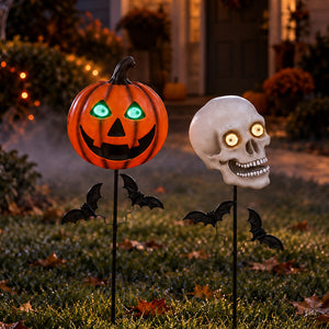 Halloween Stake Animated Jack-O'-Lantern or Skull