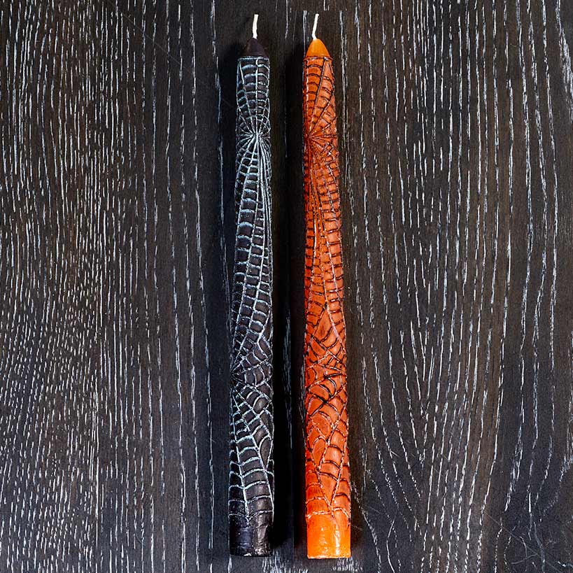 Halloween Taper Candles Set of 2#select-item_set-of-2-orange/black-candles