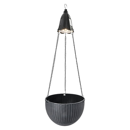 lighted hanging plants LTD Commodities Solar Lighted Hanging Basket Planter