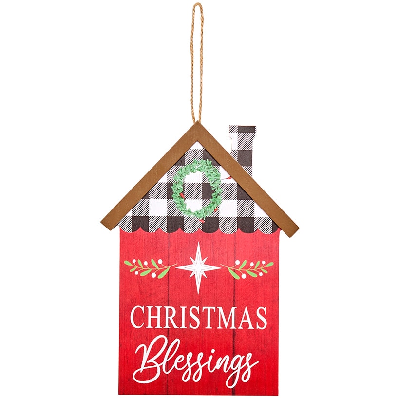 Christmas Hanging Home Sentiment Wall Decor - Blessings or Christmas