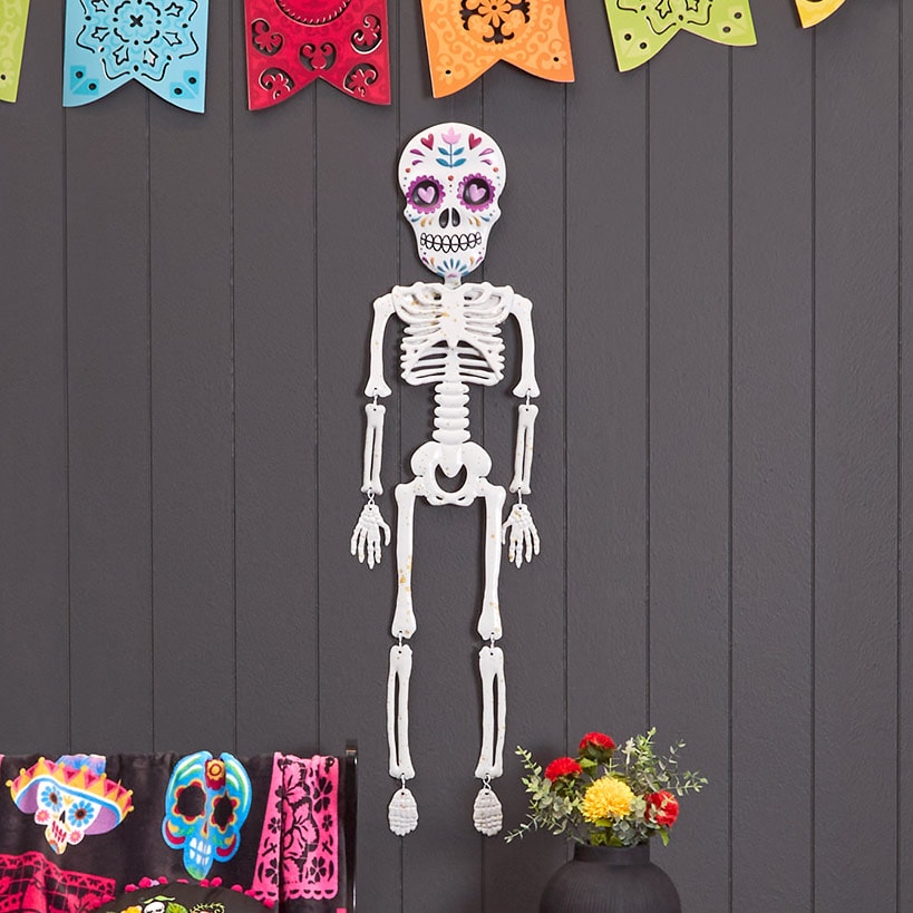 Day of the Dead Hanging Decorative Skeleton#select-color_white