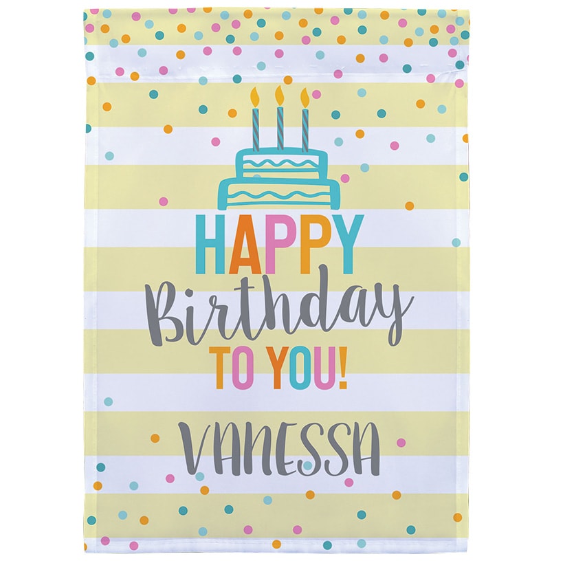 Personalized Happy Birthday Garden Flag