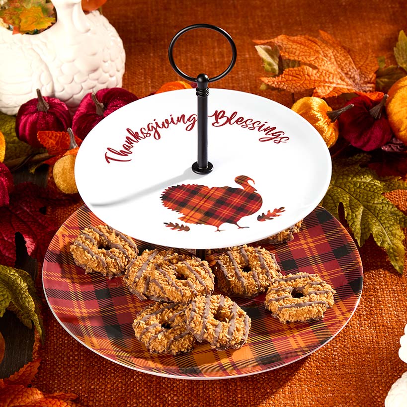 Harvest Plaid Tableware - Salad Plates or Serving Tray#select-item_2-tier-tray