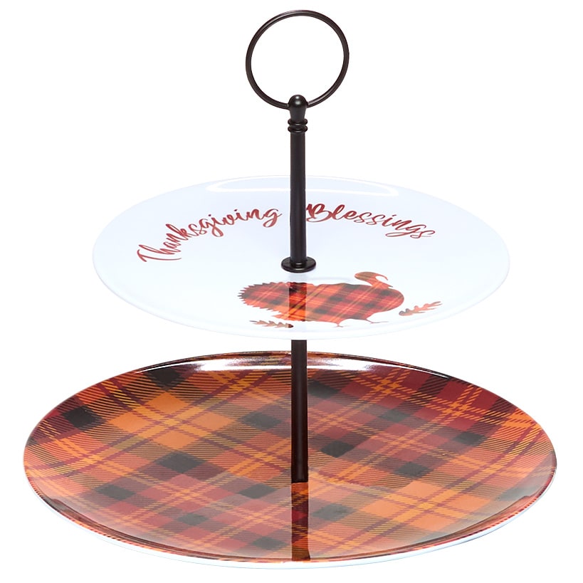 Harvest Plaid Tableware - Salad Plates or Serving Tray