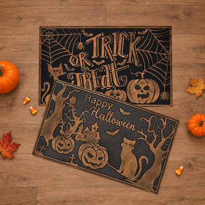 Haunted Halloween Rubber Doormat
