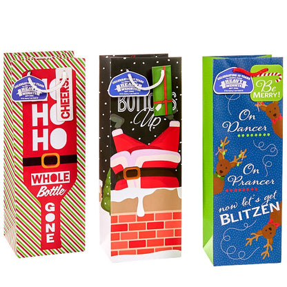 Heavy Weight Bottle Gift Bags Set of 3